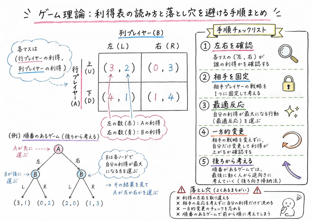 利得表を読む順序とひっかけを避ける判断軸をまとめた図解