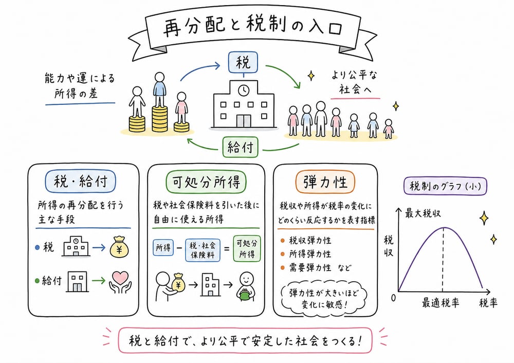 公正性・公平性で最初に押さえる効率性や格差指標を整理する図