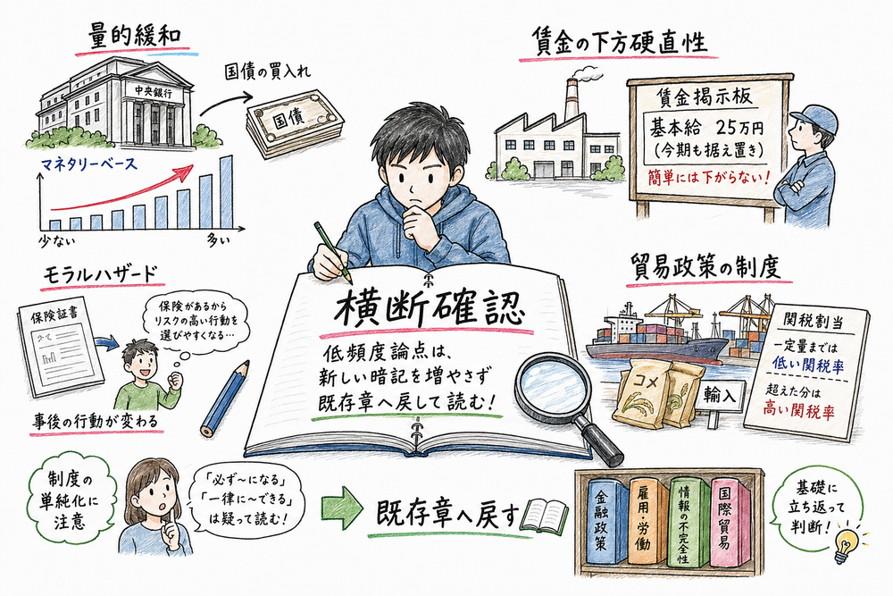 他章の基本知識へ戻して横断確認し、暗記を増やしすぎないことを示す図解