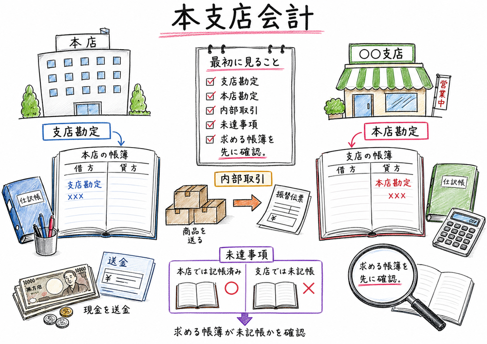 資産、負債、純資産の会計等式と純利益・純損失の向きの図解