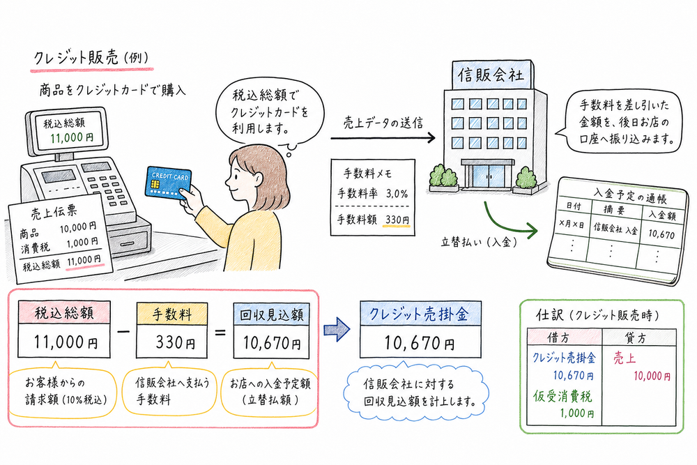 税抜方式で税込額を本体価格と消費税に分ける処理の図解