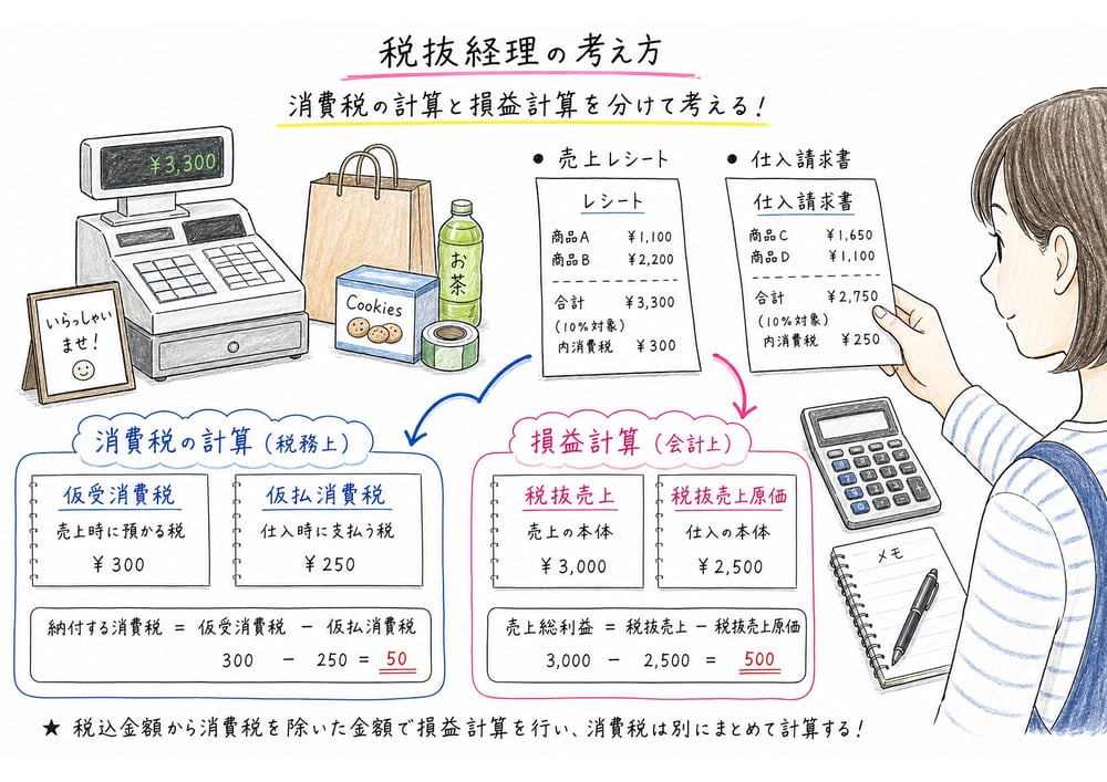 税抜経理で消費税計算と損益計算を分ける考え方