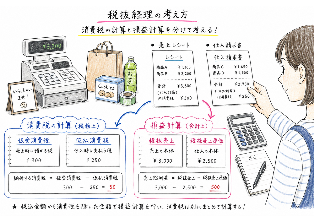 税抜経理で消費税計算と損益計算を分ける考え方
