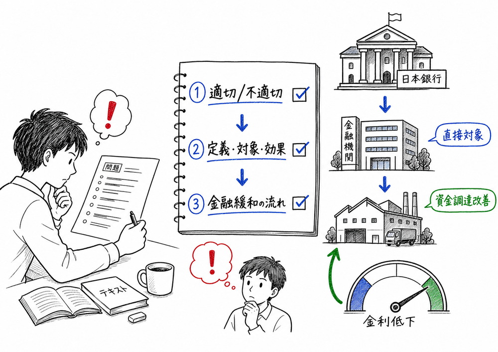 マイナス金利の問題で適切不適切、定義対象効果、金融緩和の流れを確認する図解