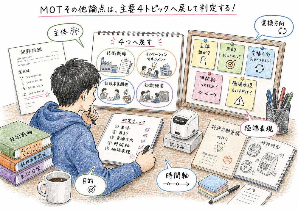 MOTその他論点を主要4トピックへ戻し判定軸で確認するまとめ図解