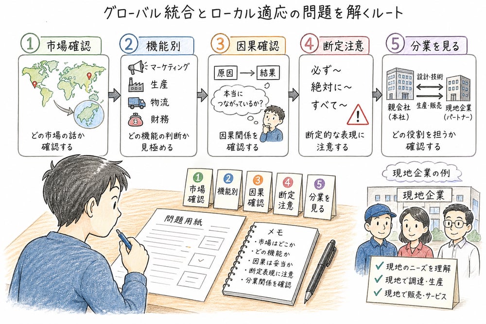 統合と適応の判断ルートの図解