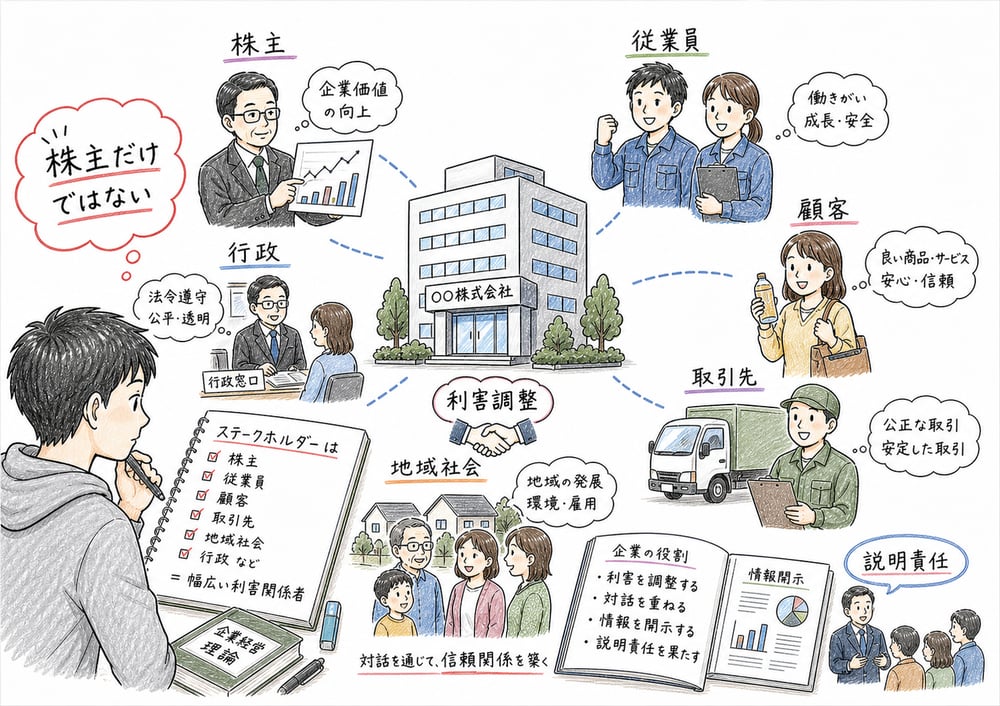 ステークホルダーで最初に覚える要点を示す図解