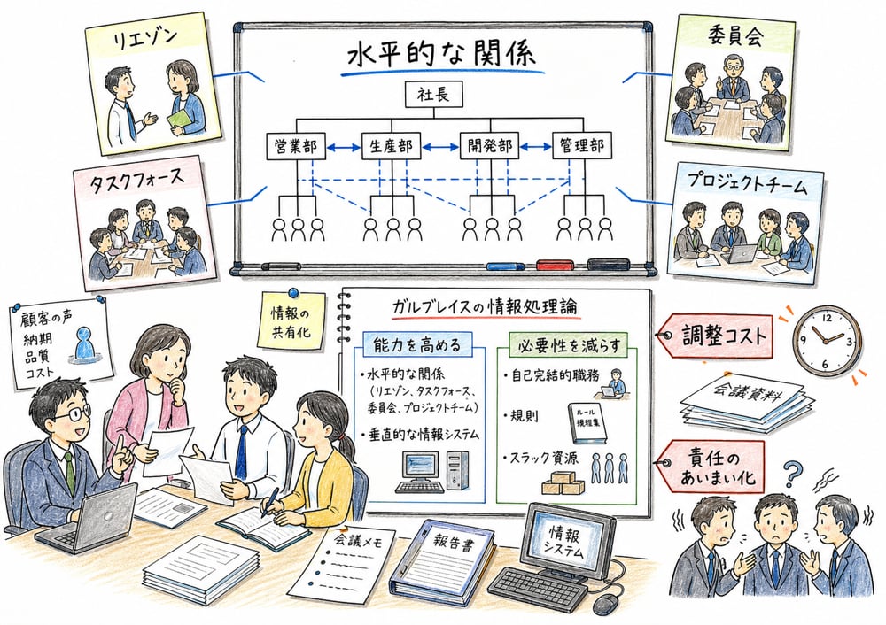 横断的関係の代表例と情報処理モデル上の位置づけをまとめる図解