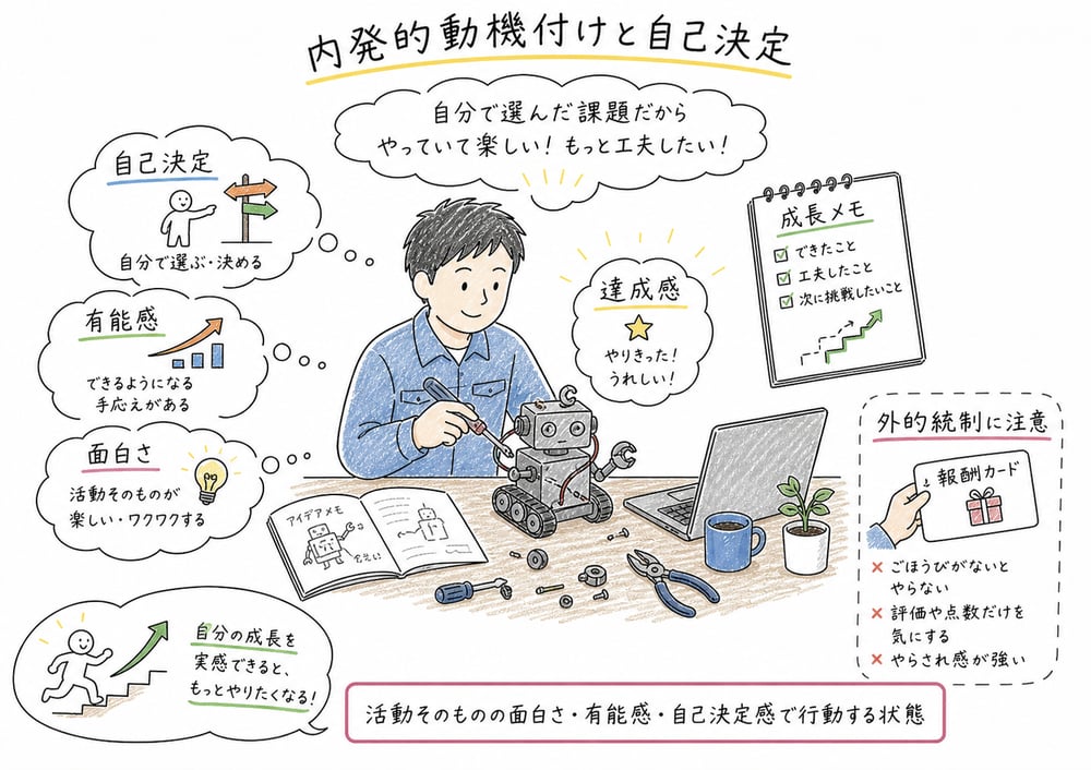 内発的動機付けと自己決定の図解