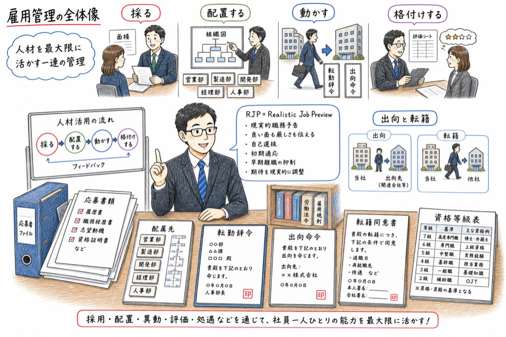 雇用管理の全体像を示す図解