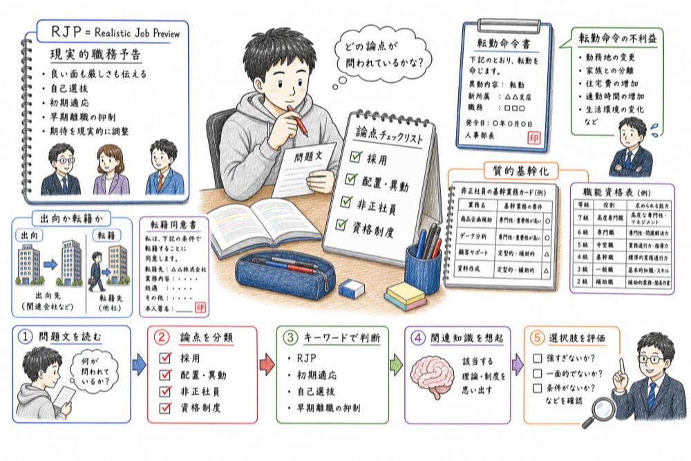 雇用管理の判断手順を示す図解