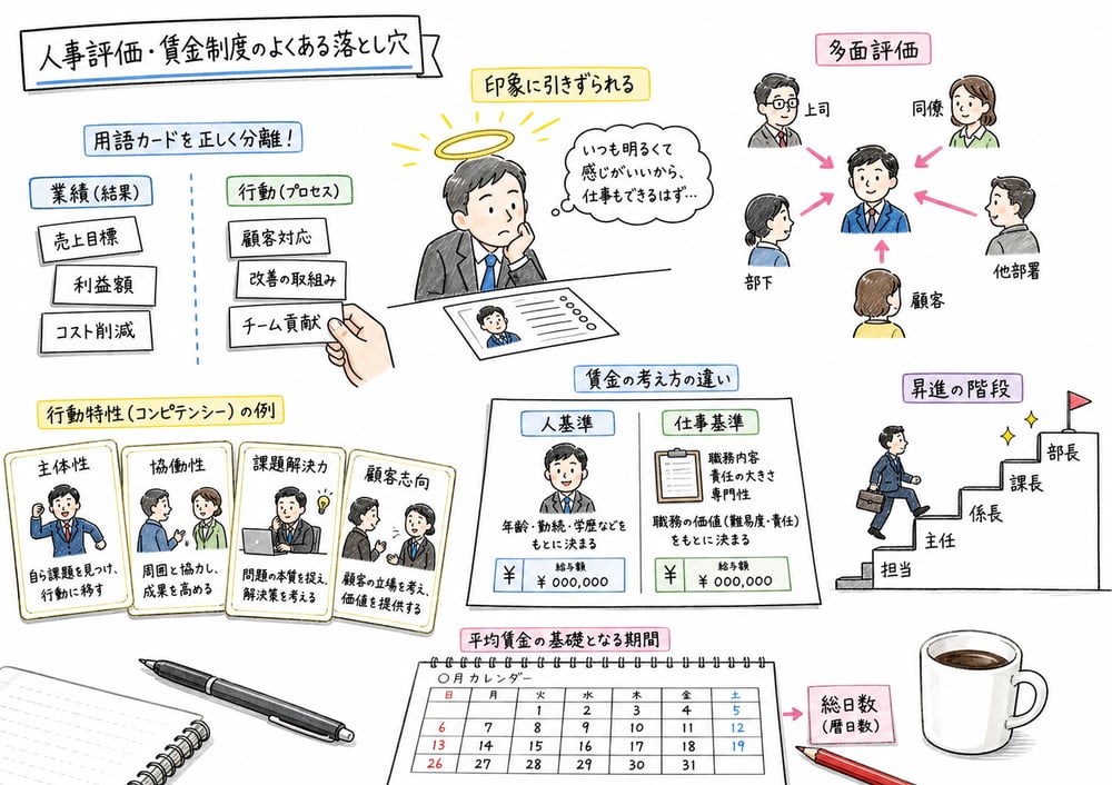評価と処遇で誤答しやすい用語の違い