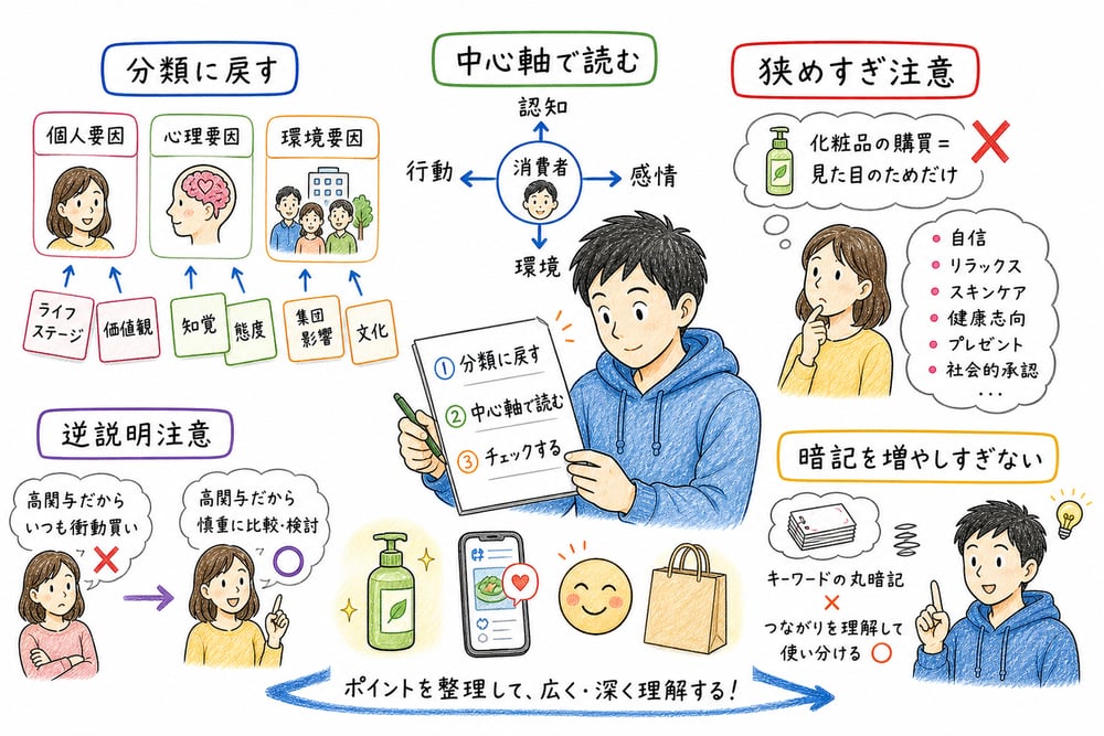 その他論点を分類に戻し、中心軸で読み、狭めすぎや逆説明を確認する章末チェック図解