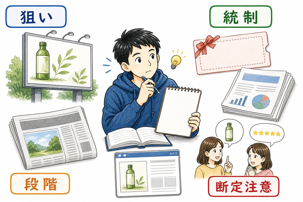 コミュニケーション手段を目的と接点で見分ける判断軸の図解
