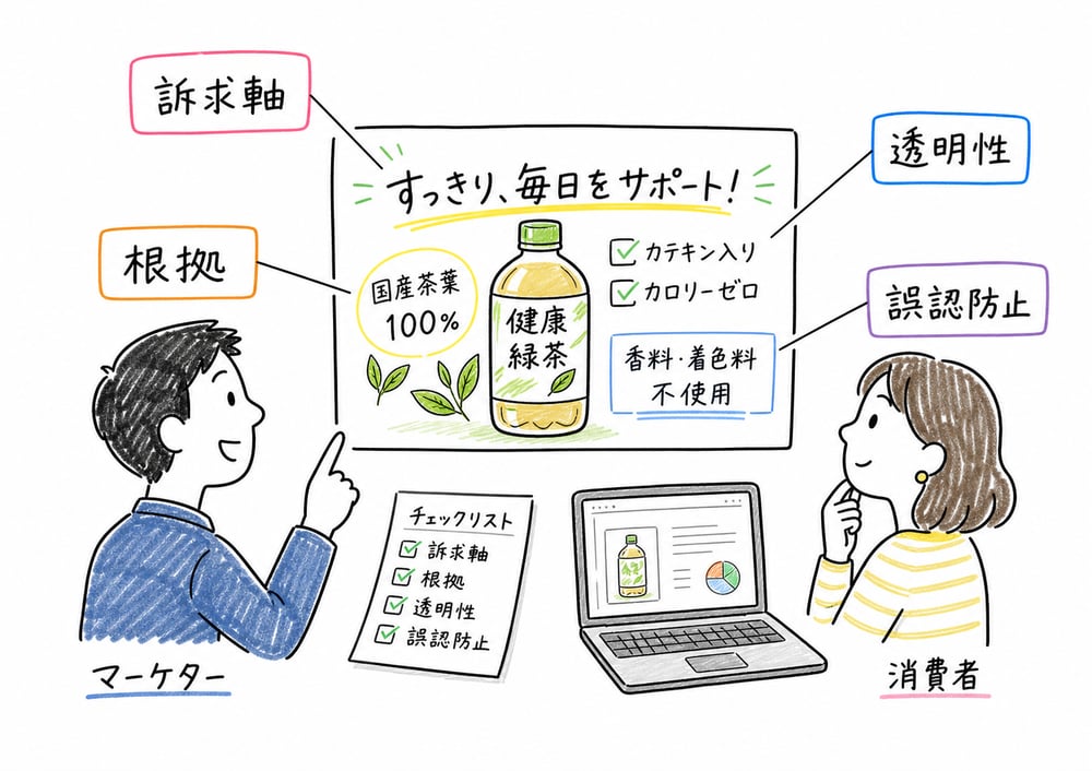 広告表現で訴求軸、根拠、透明性を確認する全体像