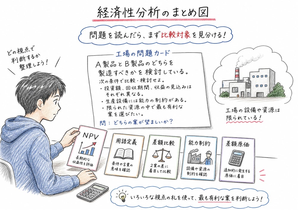 経済性分析で見分ける判断軸の図解