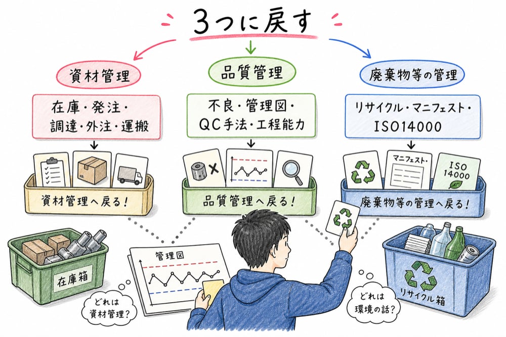 補助論点を管理目的で3つに分類する考え方