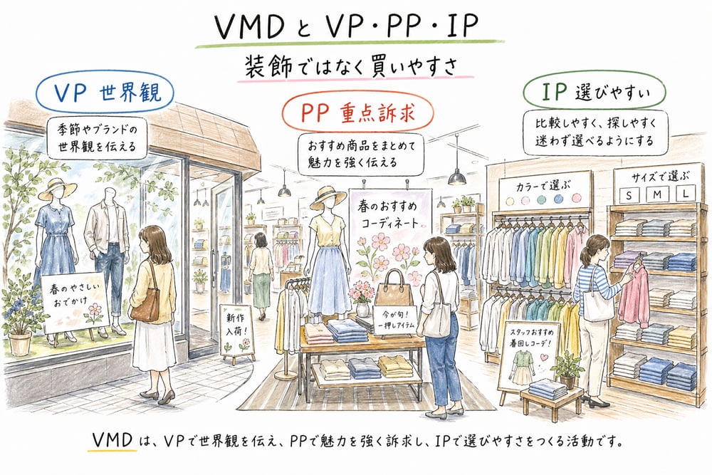 VMDをVP、PP、IPの役割に分けて整理する図解
