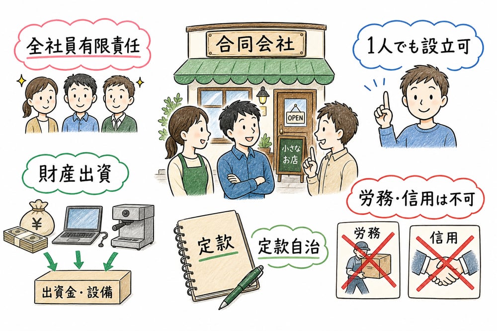 事業開始論点の主体、会社類型、登記、組合、外国会社を横断確認するまとめ図解
