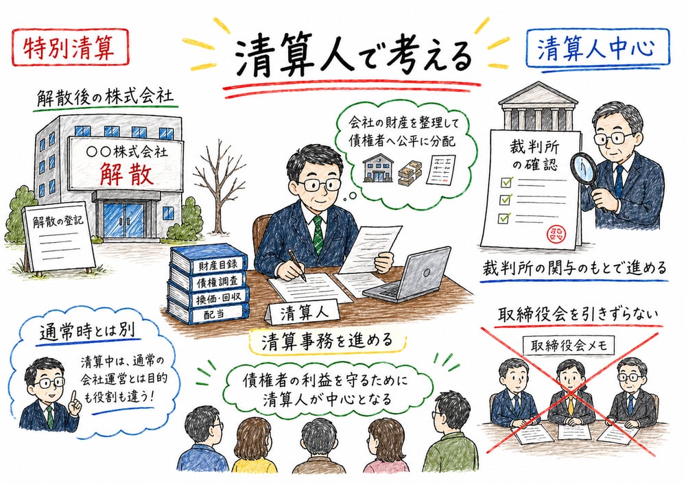 特別清算で清算株式会社を清算人中心に考える図解