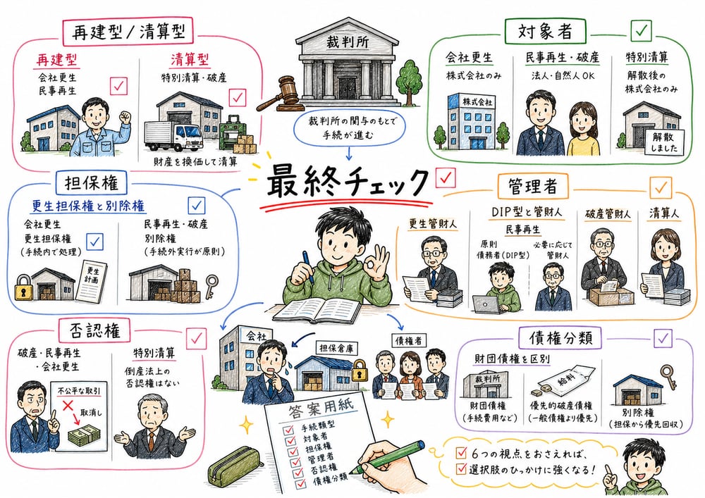 倒産手続の要点を最終確認するまとめ図解
