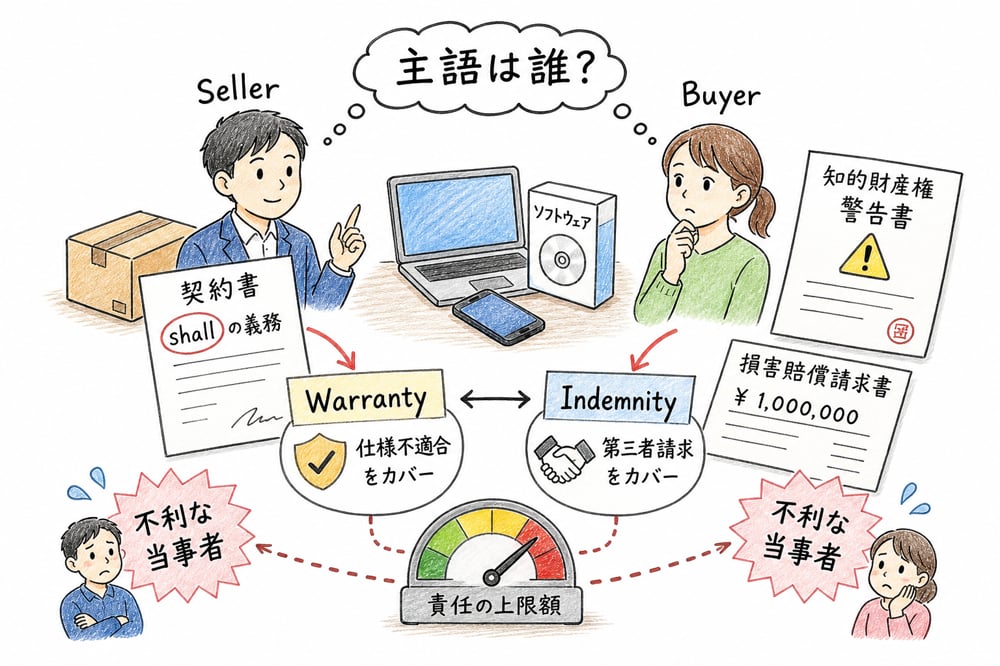 責任制限、保証、補償を誰に不利かで読む図解
