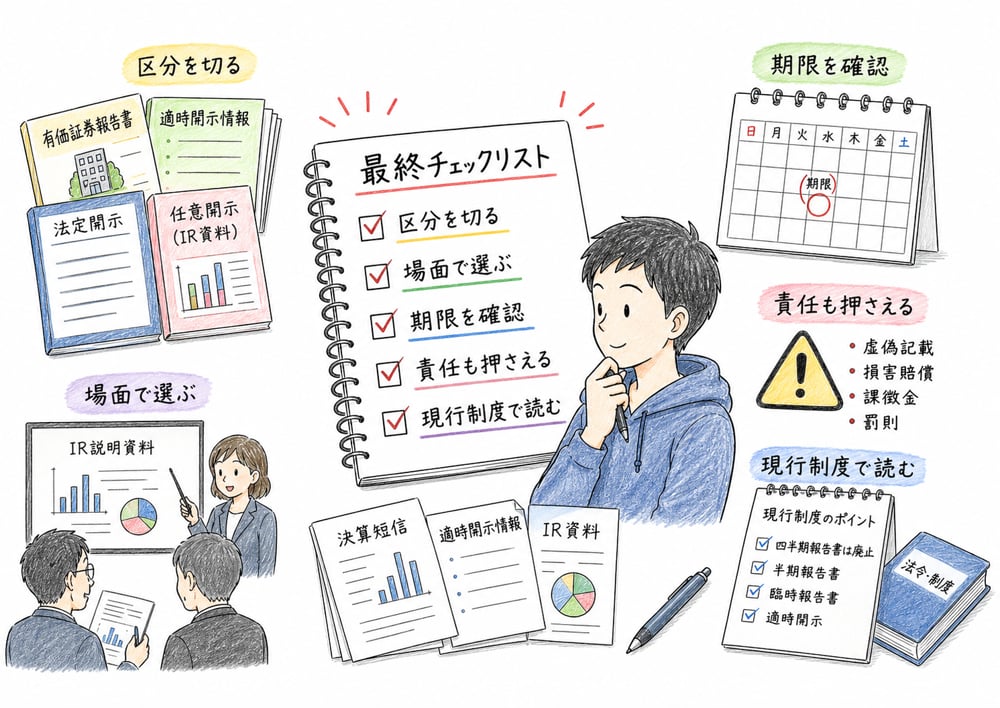 ディスクロージャーの章末確認ポイントを横断的に整理する図解