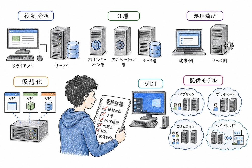 システム構成の頻出論点を最終確認するためのまとめ図解