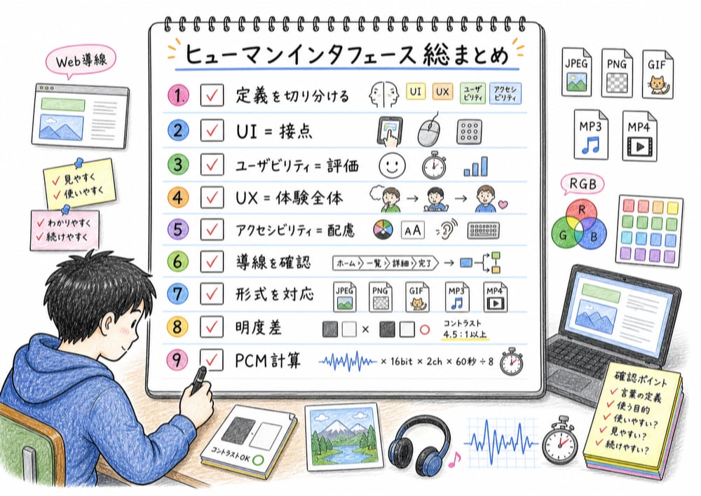 ヒューマンインタフェース分野の確認ポイントを総整理した図解