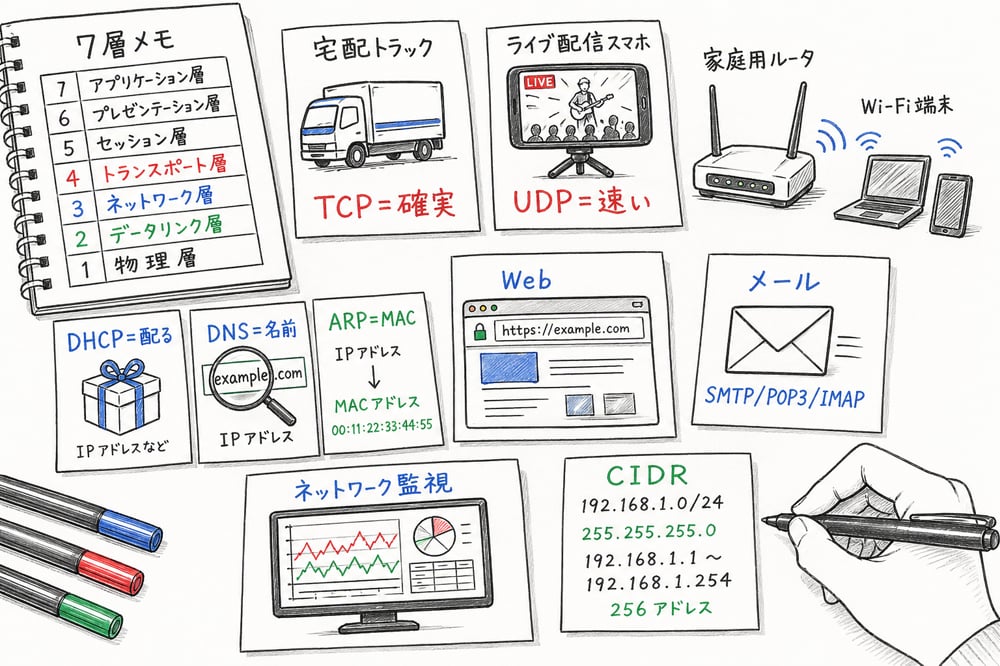 通信プロトコル分野の頻出論点を最初に切り分ける図解