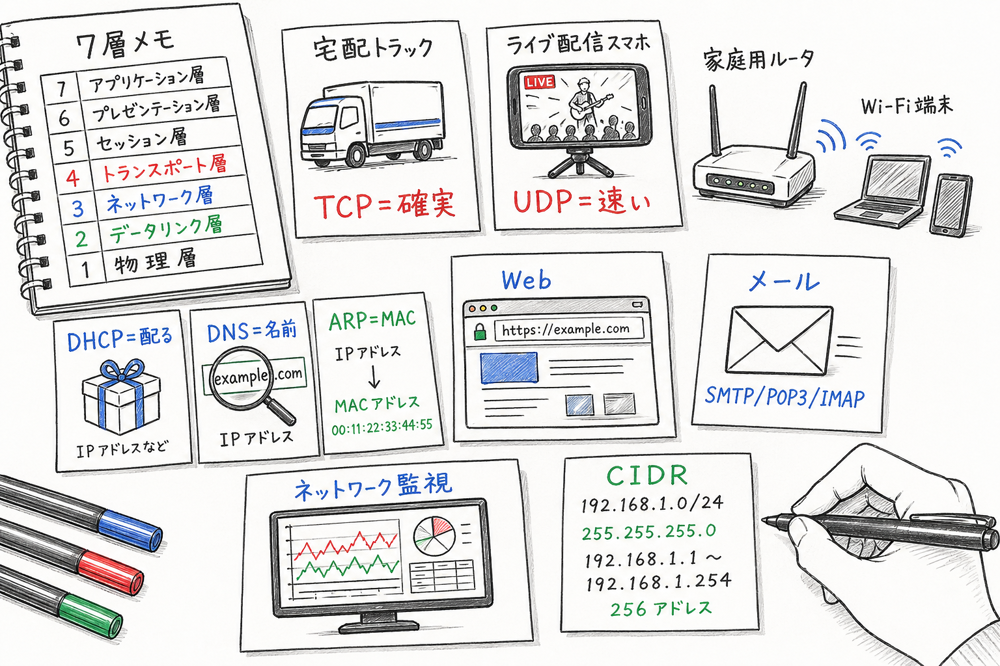 通信プロトコル分野の頻出論点を最初に切り分ける図解