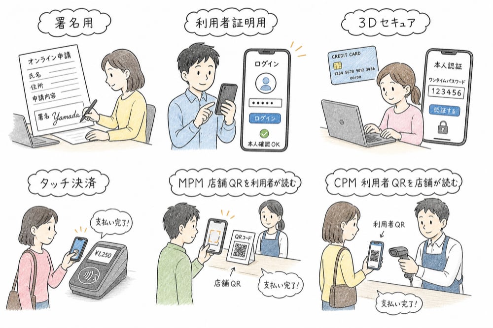 電子証明書、3Dセキュア、MPM、CPM の違い