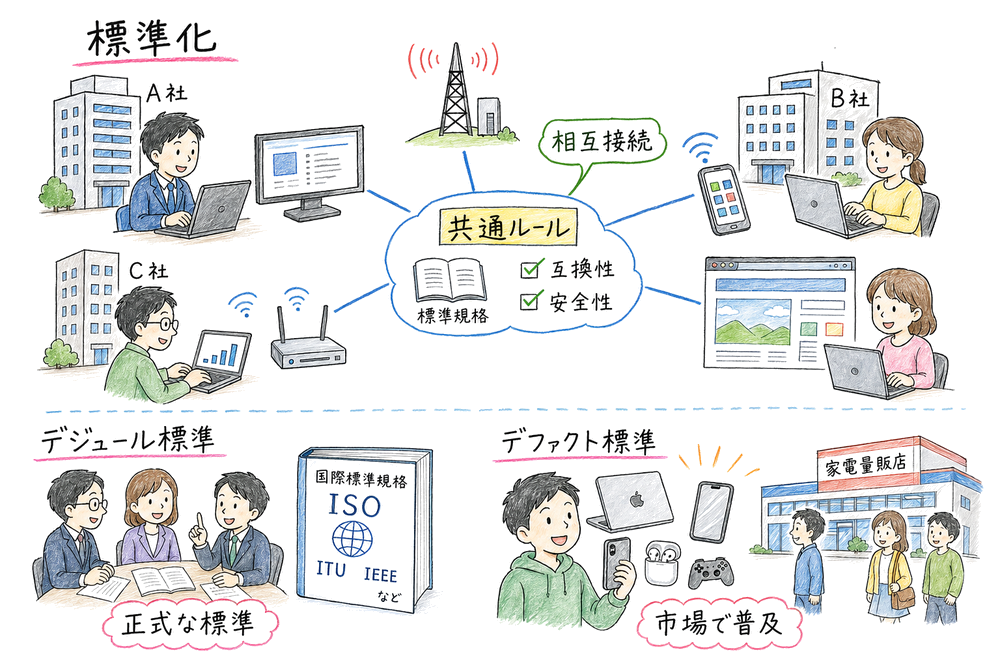 標準化の目的とデジュール標準・デファクト標準の違い