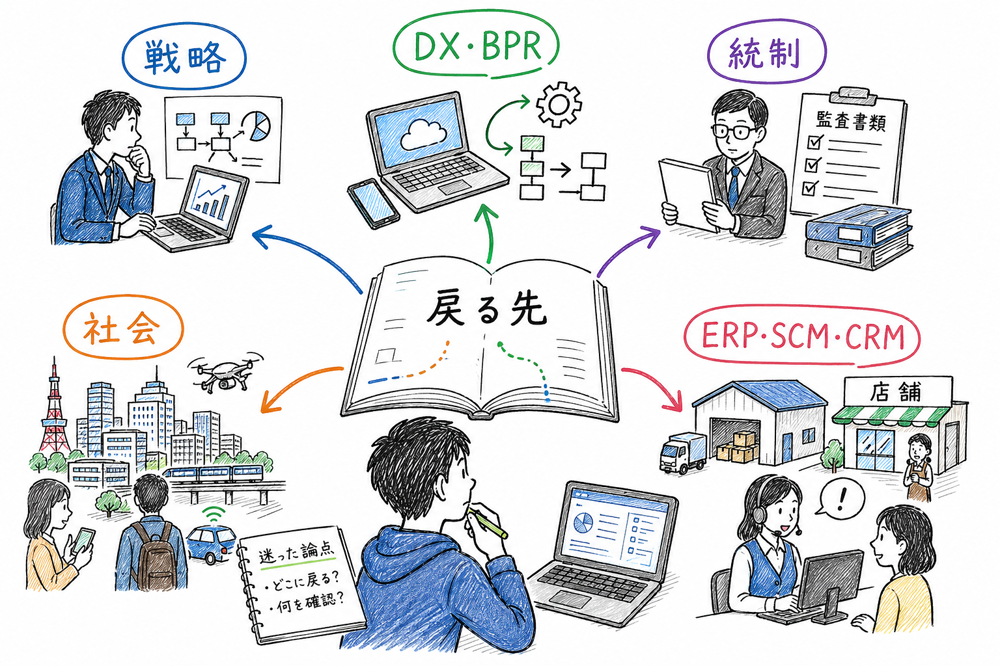 迷った論点から個別トピックへ戻る案内図