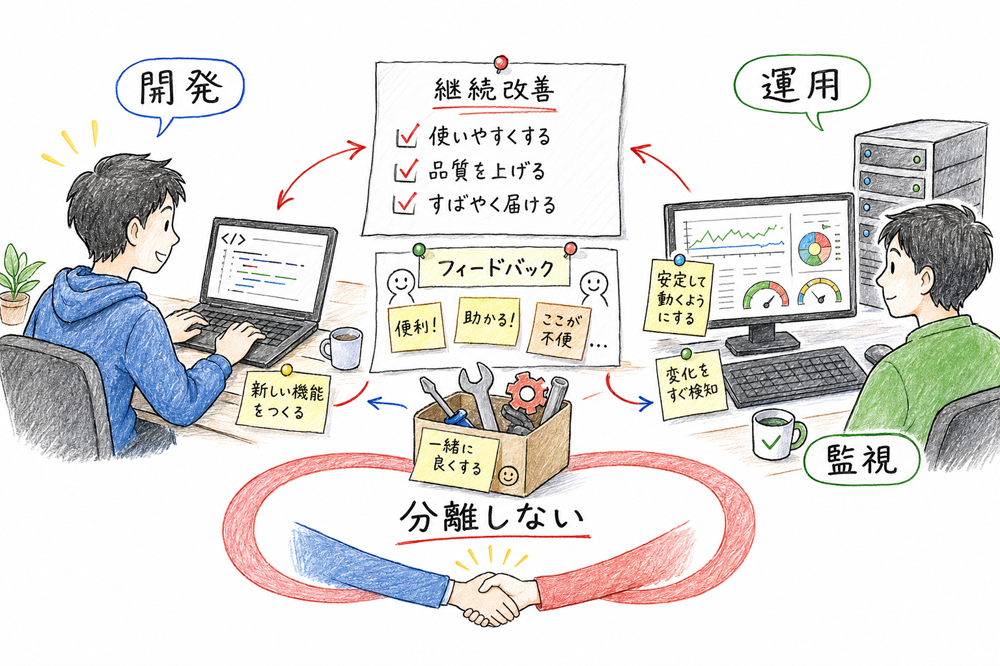 DevOpsは開発と運用を分離せず改善する考え方