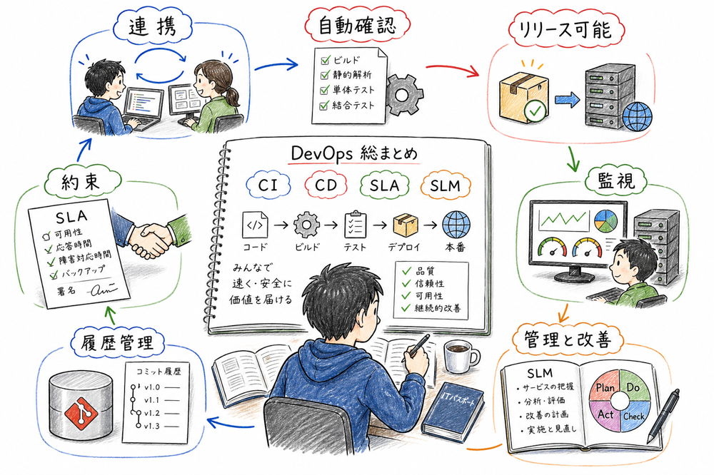 DevOps、CI/CD、バージョン管理、SLA、SLMの判断軸まとめ