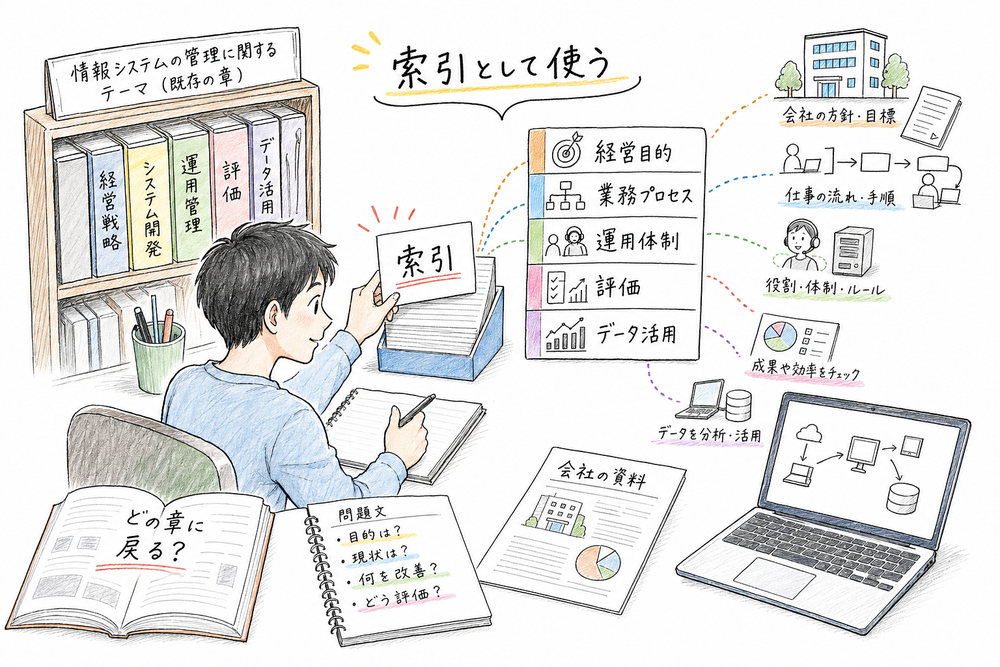 その他経営情報管理に関する事項を索引として使う図解